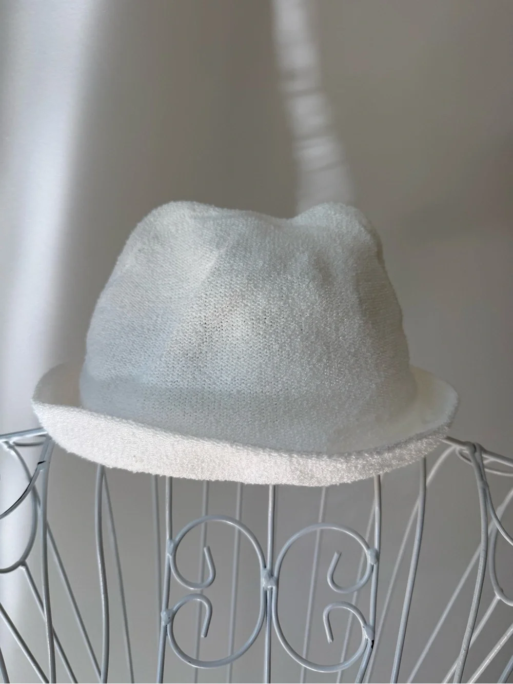 Zara Kids White Cat Fedora Hat Kitty Ears Face Embroidered Novelty Costume